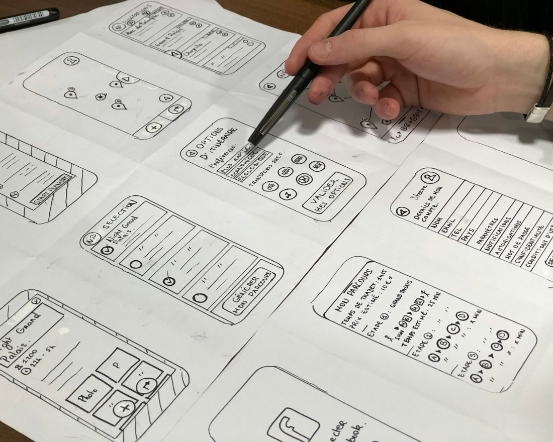 Hand sketching mobile app screens